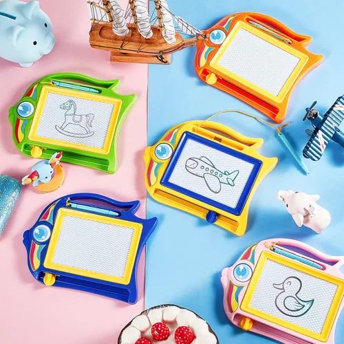 Miniatura 7 de 24 piezas de mini tablero magnético de dibujo para niños, tablero de garabatos borrable, bloc de escritura de bocetos colorido para recompensas