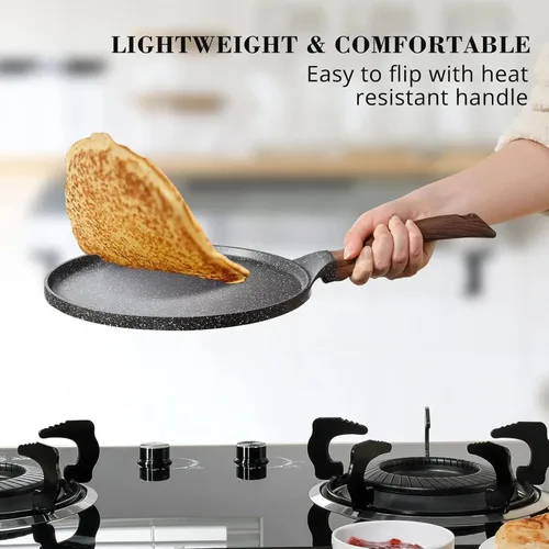Miniatura 5 de Juego de sartenes antiadherentes para crepé, juego de 5 piezas para parrilla de panqueques de cocina, sartén plana con revestimiento de granito de 8