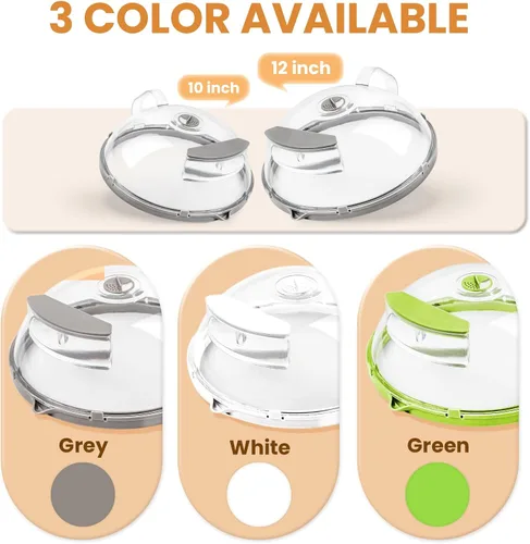 Miniatura 7 de Cubierta de salpicaduras de microondas para alimentos, cubierta de microondas mejorada con vaporizador de agua, mango integrado, cubiertas