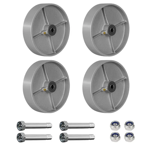 Miniatura 22 de Ruedas giratorias de repuesto de 6 x 2 pulgadas, rueda de hierro fundido de acero, resistente, capacidad de 1200 libras por rueda, orificio de 1/2