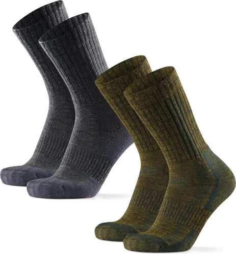 DANISH ENURANCE Calcetines de senderismo para exteriores, lana merina, hombres y mujeres, paquete de 2