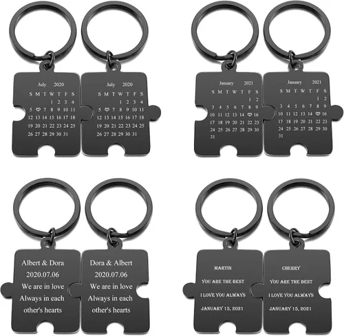 Miniatura 2 de PiercingJ Llavero de calendario de fotos personalizado a juego para parejas, amigos, día de San Valentín, 1 unidad2 llaveros