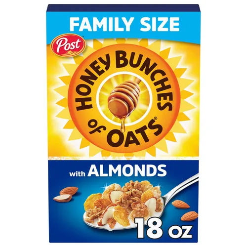 Miniatura 13 de Honey Bunches of Oats Cereal de desayuno con almendras, cereal de almendras con miel con racimos de avena y granola, caja de 12 onzas