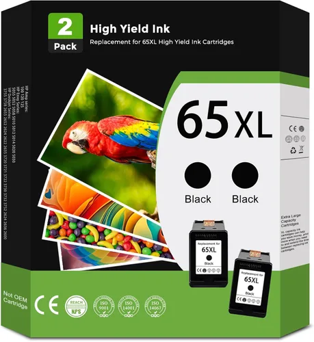 65XL - Cartuchos de tinta de repuesto para HP 65 XL, color negro, paquete para HP65 HP65XL con impresora Deskjet 3755 3758 3772 3752 3720 3722 2600