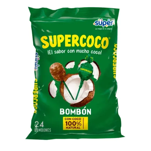 Miniatura 2 de Supercoco Candy Bonbon (2 unidades - 24 unidades por paquete) Dulces colombianos super coco candy colombiano snack dulce colombiano Comida colombiana