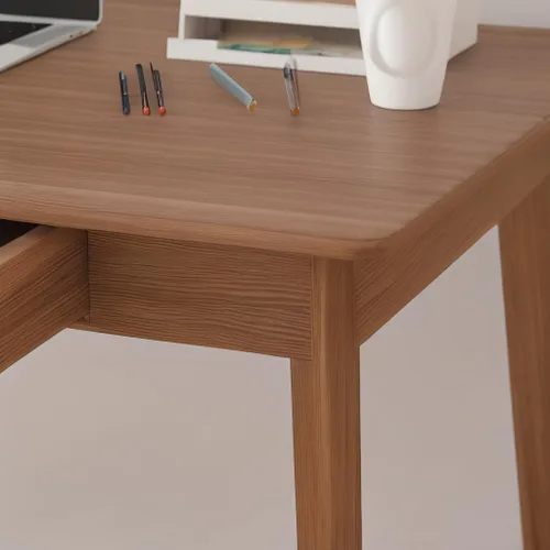 Miniatura 4 de DELLMAO Escritorio de computadora de escritura, escritorio de oficina, mesa de computadora, escritorio de estudio con 2 cajones para muebles