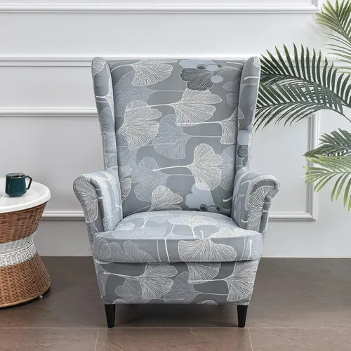 Miniatura 8 de Eco-Ancheng Funda para silla Wingback, 2 piezas, respaldo de ala, fundas de elastano para sillón con respaldo de ala, fundas para sillón con parte