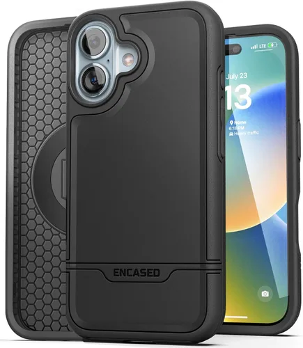 Miniatura 23 de ENCASED Funda a prueba de golpes compatible con iPhone 14, funda ultra protectora resistente para teléfono, serie Rebel (negro)