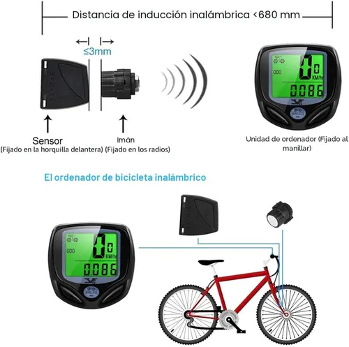 Miniatura 3 de SY Velocímetro y cuentakilómetros para bicicleta. Computadora inalámbrica impermeable para bicicleta con pantalla LCD y múltiples funciones de YS
