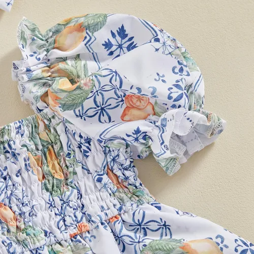 Miniatura 4 de Mameluco de verano para niña, sin mangas, vintage, con burbujas, vestido de mameluco lindo y diadema