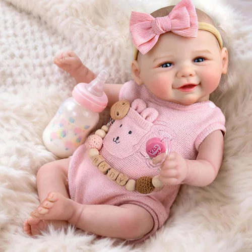 Miniatura 8 de UOFTKIZ Muñecas realistas de bebé Reborn – Muñeca de bebé real de 20 pulgadas, recién nacida realista con cuerpo de tela y accesorios