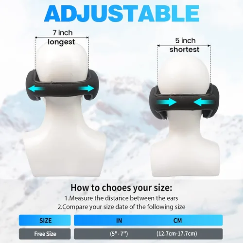 Miniatura 6 de TALONITE - Orejeras de invierno (1 paquete2 paquetes3 paquetes) para hombres y mujeres calentadores de oreja de forro polar plegable Para ciclismo