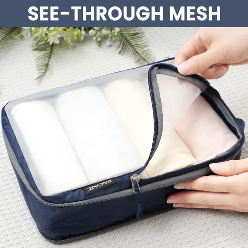 Miniatura 105 de BAGAIL 4 Set/6 Set Ultraligero Compresión Embalaje Cubos Organizador de Embalaje para Accesorios de Viaje Equipaje Maleta Mochila
