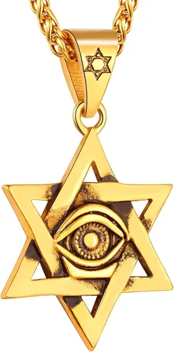 U7 Colgante y cadena de ojo de Horus joyería egipcia para hombre acero inoxidable chapado en oronegro collares Ra del antiguo Egipto