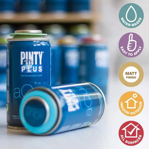 Miniatura 3 de Pintyplus Aqua Mini pintura en aerosol - Juego de 8 latas a base de agua de 4.2 onzas. Acabado ultra mate. Perfecto para artes y manualidades.