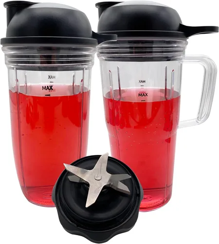 Miniatura 6 de Mezclador de repuesto con cuchilla extractora de fácil giro con taza de 18/24 onzas con tapa para llevar, compatible con NutriBullet Blender Combo
