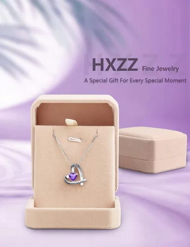 Miniatura 3 de HXZZ Fine Jewelry - Collar con colgante de plata de ley con topacio azul suizo, amatista, citrino, peridoto y ópalo, regalo para mujer, Gema