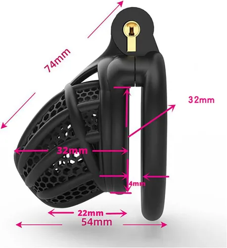 Miniatura 4 de Jaula de castidad para hombre, dispositivos de castidad masculina, jaula de pene pequeña para hombres, jaula de castidad plana BDSM Cage F001