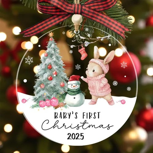 Miniatura 20 de Adornos de Navidad Familiares 2025, Nuestro Primer Adorno de Navidad como Familia de 3, Adorno de Árbol de Navidad, Adornos de Primer Navidad