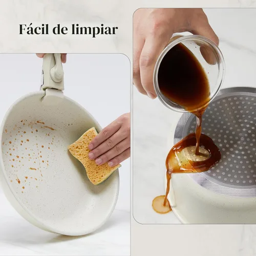 Miniatura 6 de Sweetcrispy Juego de 12 piezas de ollas y sartenes, juego de utensilios de cocina antiadherente de inducción con mango desmontable, apto