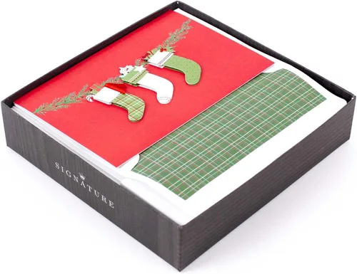 Miniatura 9 de Hallmark - Tarjetas de Navidad hechas a mano en caja (12 tarjetas con sobres) Chimenea, Hogar Feliz