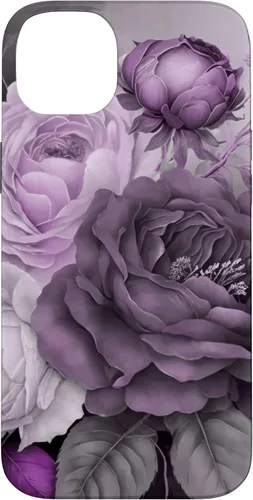 Miniatura 15 de Purple Watercolor Rose Flower Bouquet on Gray Case for iPhone 17