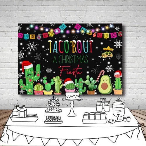 Miniatura 4 de MEHOFOND Telón de fondo de fiesta de Navidad de 7 x 5 pies, decoración de fiesta de Navidad mexicana, fiesta de Navidad, fotografía, fondo mexicano