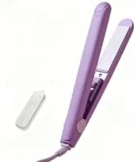 Mini Hair Straightener 2 in 1, Ceramic Flat Iron for Straightening & Curling, 30s Fast Heating Portable Hair Styling Tool with Storage Box, 17W