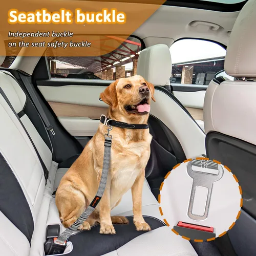 Miniatura 3 de Arnés de cinturón de seguridad removible para perro para carro, 3 en 1, correa de cinturón de seguridad para perro, restricción retráctil que se