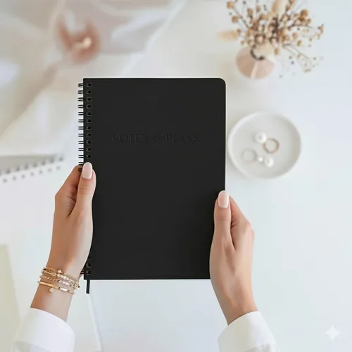 Miniatura 3 de Hermoso planificador diario y cuaderno con horario por hora, bloc de notas estético en espiral para organizar fácilmente tus tareas y citas, Negro