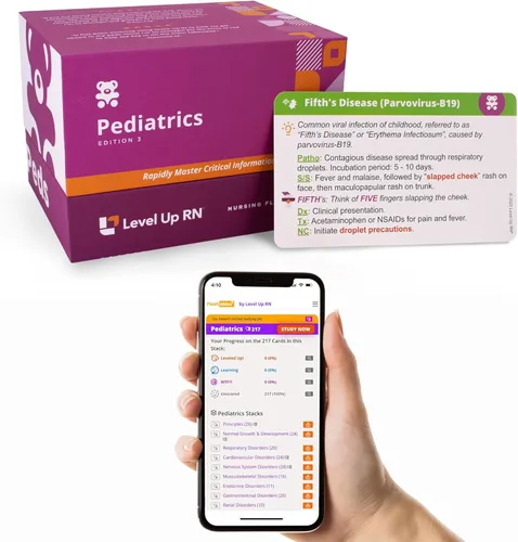 Tarjetas flash de pediatría - Sin pelusa - Solo información esencial para la escuela de enfermería - 2026-2027 NCLEX ATI HESI Review LPN RN Tarjetas