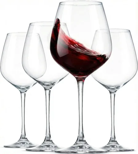 Copas italianas para vino tinto Paksh Novelty , 18 onzas, copa de vino transparente., Set de 4, Transparente