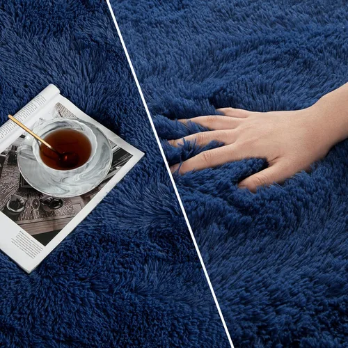 Miniatura 3 de Deerhoo Alfombra de Área Shag, 4 X 6 Alfombras de Felpa Suaves para Sala de Estar, Alfombra Ultra Suave Esponjosa y Peluda para Dormitorio, Alfombra