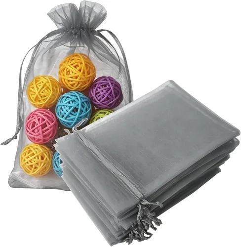 Miniatura 42 de Juego de 50 bolsas de organza de regalo con cordón azul aguamarina de 4 x 6 pulgadas para baby shower, Navidad, boda, recuerdos de fiesta, despedida