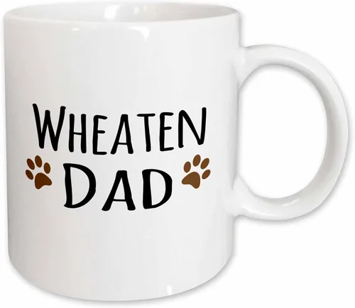 Miniatura 11 de 3dRose inspirationzstore Pet Designs – Wheaten perro Dad – Soft Coated Wheaten Terrier – Doggie by Breed Doggy Lover – Titular café huellas – Tazas
