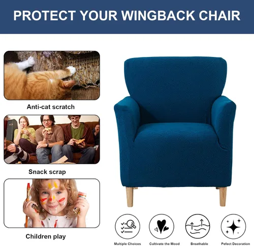 Miniatura 98 de HAOYONG - Funda elástica de terciopelo para silla de banquete, fundas para sillas de 1 pieza, fundas para sillones de sofá, funda suave para sillón