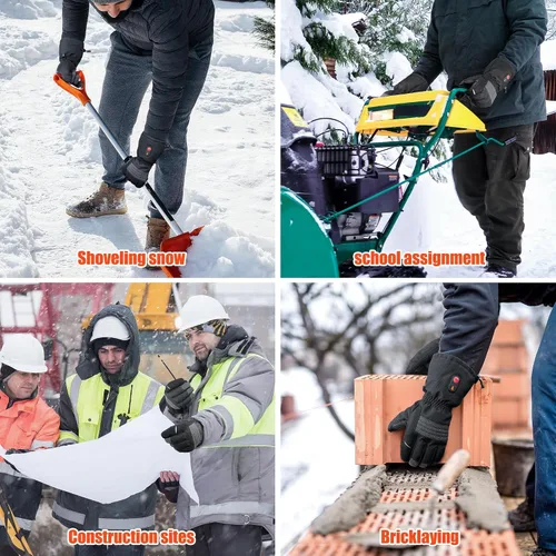 Miniatura 6 de Guantes de trabajo de invierno con calefacción de WINGLEOV - Guantes duraderos con agarre, guantes de trabajo aislados con respaldo de goma