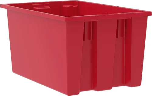 Akro-Mils 35240 Contenedor de almacenamiento de plástico nido y apilable y bolsa de distribución, (23-1/2 pulgadas de largo x 15-1/2 pulgadas de Rojo