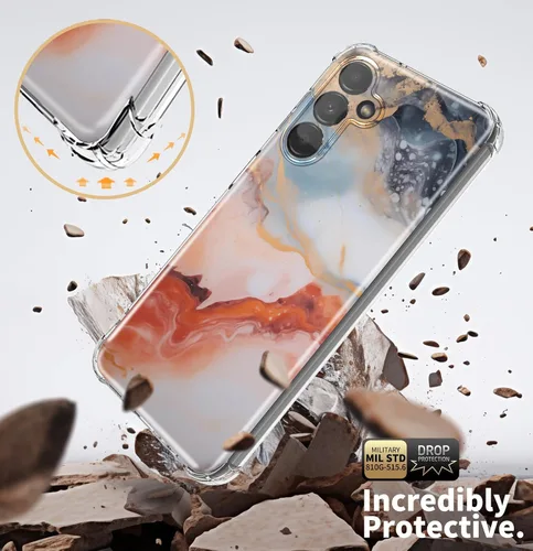 Miniatura 4 de para Samsung Galaxy a15 5G [Funda de Mármol Delgada]+[Anti-Caída Protectora] Fundas de Teléfono de TPU Suave y Elegantes para Mujeres de 6.5 Pulgadas