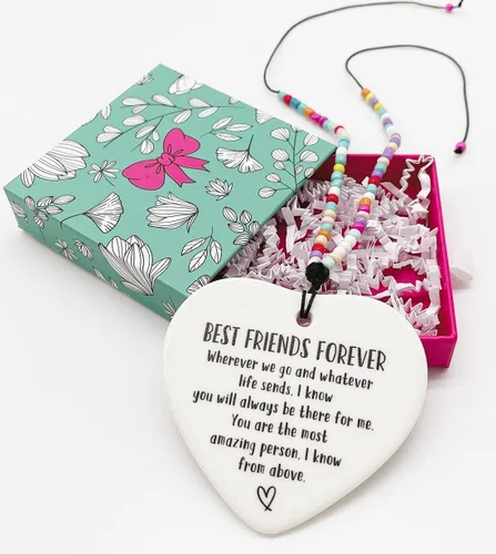 Susie Arts Adorno de cerámica Corazón Recuerdo Porcelana Apreciación Positividad Afirmación Motivacional Memorial Cita Amigos Familia Mejores Amigos