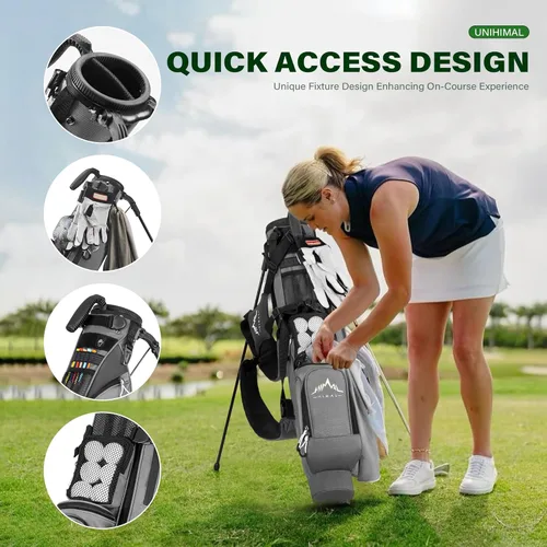 Miniatura 3 de uniHimal Par 3 Golf Bag Small Lightweight with Dual Shoulder Straps – Pitch n Putt Golf Bag Easy to Carry and Durable for Men/Women– 31.5 inches