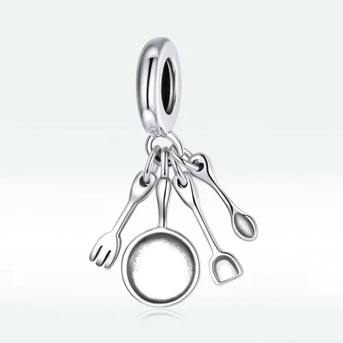 Miniatura 2 de Abalorio de plata de ley 925 con diseño de tijeras para abalorios de pandora
