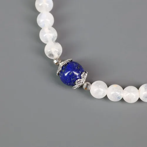 Miniatura 5 de COAI Pulsera de piedra lunar para mujer y niña, Piedra, Piedra lunar y amazonita