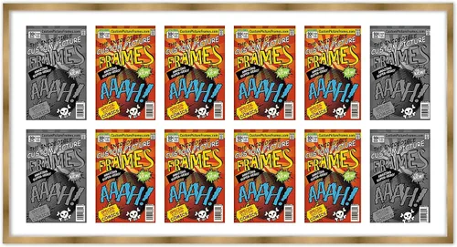 Miniatura 102 de Marco de cómic negro con alfombrilla negra para cómics de la Edad Dorada