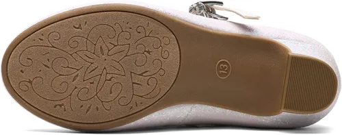 Miniatura 6 de DREAM PAIRS Zapatos de vestir Mary Jane de tacón bajo para niñas con flores de princesa para bodas y fiestas