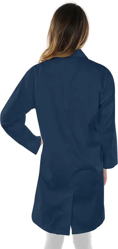 Miniatura 4 de NY Threads Abrigo de laboratorio profesional para mujer, abrigo médico largo de polialgodón de manga completa