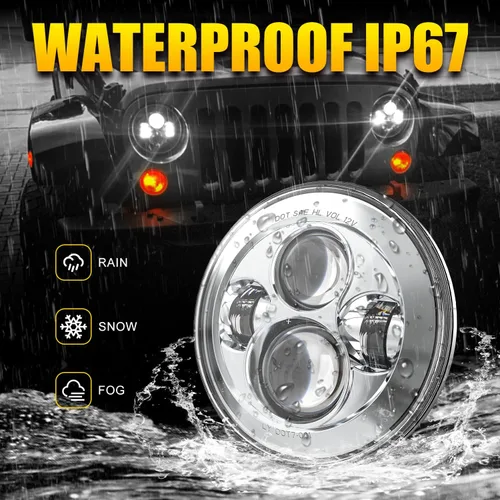 Miniatura 2 de LX-LIGHT Faros delanteros LED 1000% brillantes de 7 pulgadas, antirreflejos, redondos, H6024, compatible con Jeep Wrangler JK, JKU, TJ, TJ, LJ