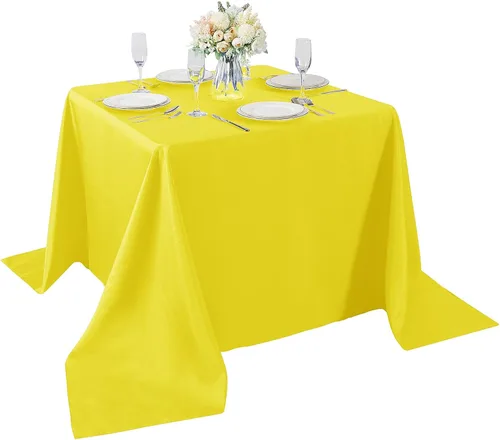 Miniatura 78 de Cupuamon - Mantel rectangular de 60 x 84 pulgadas, tela de poliéster lavable para decoración de bodas, fiestas, cenas y banquetes