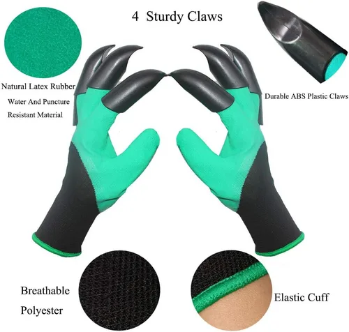 Miniatura 2 de DCCPAA Guantes de Jardín con Garras, Guantes de Jardinería con Garras para Escabar, Plantar, Desmalezar, Sembrar - Impermeables para Hombres