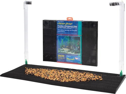 Miniatura 2 de Penn-Plax Filtro de acuario bajo grava para 20 (largo) - 29 galones – Dos placas de 14” x 11.1” – Sistema bajo grava para agua clara y limpia
